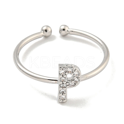 Rack Plating Brass Open Cuff Rings for Women RJEW-F162-02P-P-1