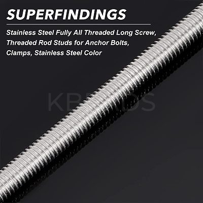 304 Stainless Steel Fully All Threaded Long Screw FIND-WH0112-86-1