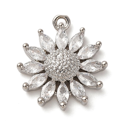 Brass Micro Pave Cubic Zirconia Pendants X-KK-I276-03P-02-1