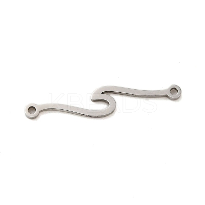 Non-Tarnish 304 Stainless Steel Wave Links Connector Charms STAS-S123-03P-05-1