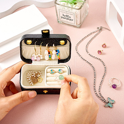 1Pc PU Imitation Leather Jewelry Box LBOX-TA0001-01C-1