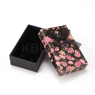Flower Pattern Cardboard Jewelry Packaging Box X1-CBOX-L007-003A-1