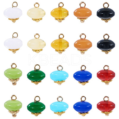 20Pcs 10 Colors Resin Imitation Jade Rondelle Charms FIND-TA0004-62-1