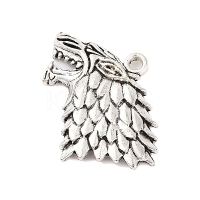 Wolf Tibetan Style Alloy Pendants TIBEP-S295-64AS-RS-1