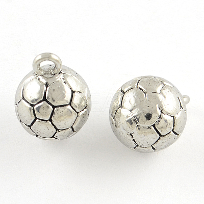 Sports Theme Tibetan Style FootBall/Soccer Ball Alloy Charms LS-TIBEP-Q054-24AS-RS-1