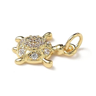 Brass Micro Pave Cubic Zirconia Charms KK-I276-37G-1