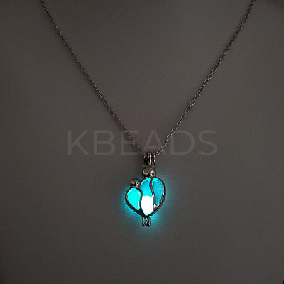 Alloy with Luminous Resin Bead Inside Pendant Necklaces for Women Men FS-WG4D5C2-14-1