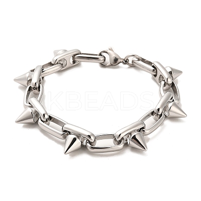 Non-Tarnish 304 Stainless Steel Spike Link Chain Bracelets BJEW-E094-13P-1