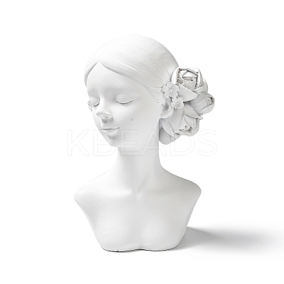 Girl Bust Resin Necklace Display Stands ODIS-A012-05B-1