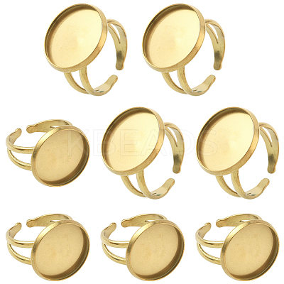 8Pcs 304 Stainless Steel Cuff Ring Settings STAS-BBC0008-13D-1