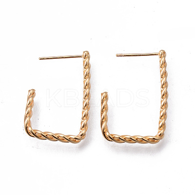 Brass Clear Micro Pave Cubic Zirconia Stud Earrings KK-N232-192-NF-1
