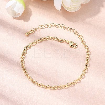 Brass Link Chain Bracelet for Women BJEW-A065-07G-1