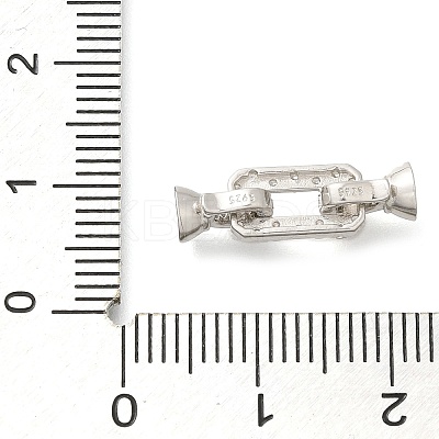 925 Sterling Silver Micro Pave Clear Cubic Zirconia Fold Over Clasps STER-U006-07P-1