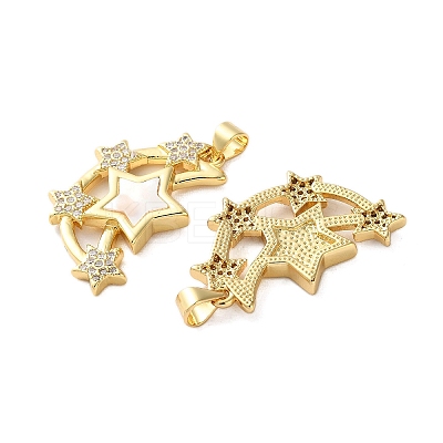 Brass Micro Pave Cubic Zirconia Pendants KK-U070-20G-1