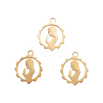 304 Stainless Steel Pendants STAS-CJC0001-01G-1