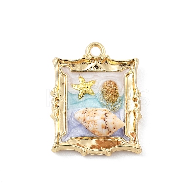 Alloy Enamel with Natural Conch Pendants FIND-G089-01G-1