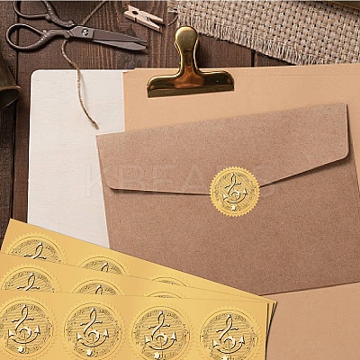 Plastic Self Adhesive Gold Foil Embossed Stickers DIY-WH0575-042-1