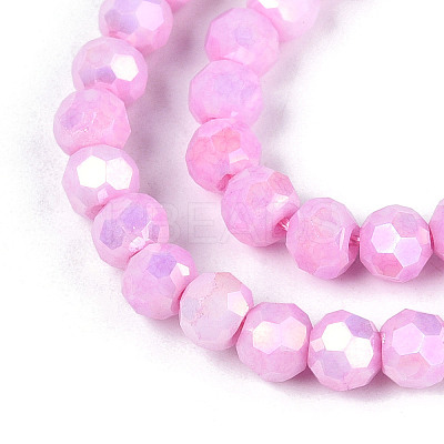 Anti-Tarnish Electroplate Glass Beads Strands EGLA-T021-4mm-15-01-1