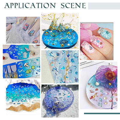 12 Sheets 3 Style Waterproof Ocean Theme PET Nail Art Stickers STIC-OC0001-05-1