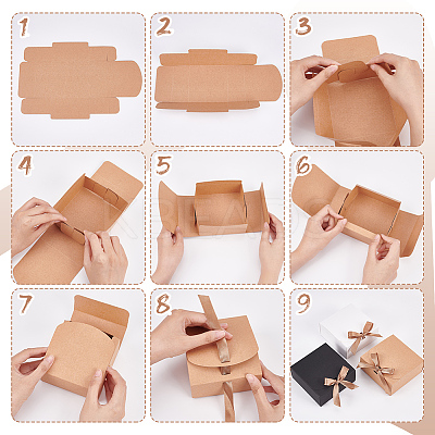 Square Kraft Paper Jewelry Gift Boxes CBOX-WH0003-35C-1