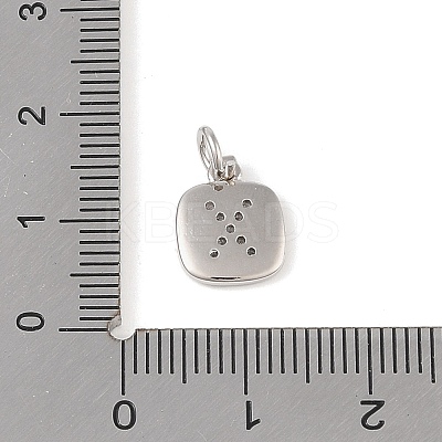 Rack Plating Brass Micro Pave CLear Cubic Zirconia Charms KK-E110-14P-X-1