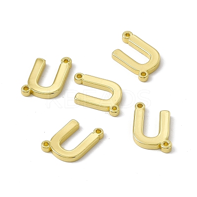 Rack Plating Brass Letter Connector Charms KK-C007-38G-U-1