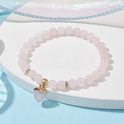 Natural Mixed Gemstone Round Beaded Stretch Bracelets BJEW-JB09727-1