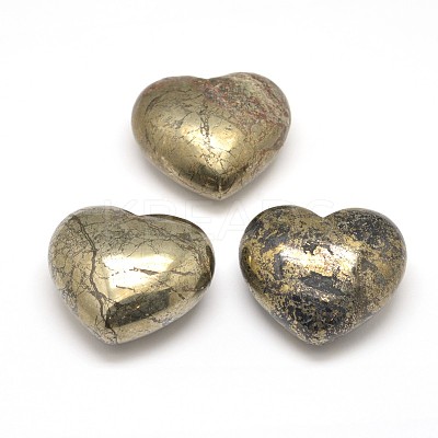 Natural Pyrite Heart Love Stones G-I125-49-1