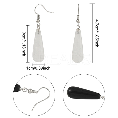3 Pairs 3 Style Brass Teardrop Dangle Earrings EJEW-YW0001-11A-1