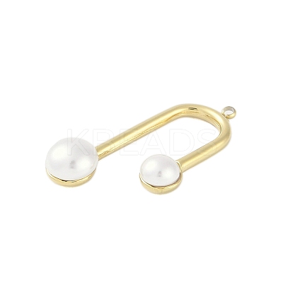 Acrylic Imitation Pearl Pendants STAS-P366-31G-1