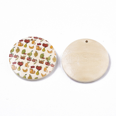 Fruit Seris Printed Wood Pendants WOOD-S045-103A-07-1