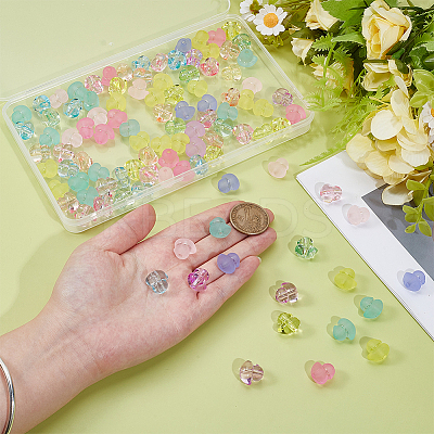 120Pcs 2 Styles Transparent & Frosted Acrylic Beads Set OACR-ME0001-26-1