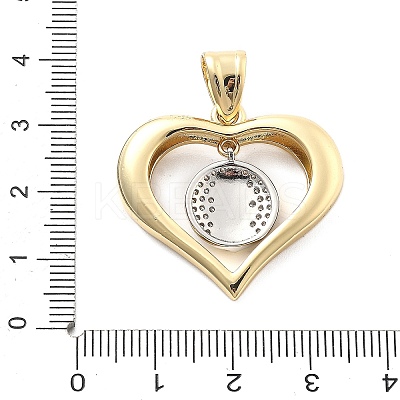 Rack Plating Brass with Cubic Zirconia Pendants KK-Q017-10C-G-1