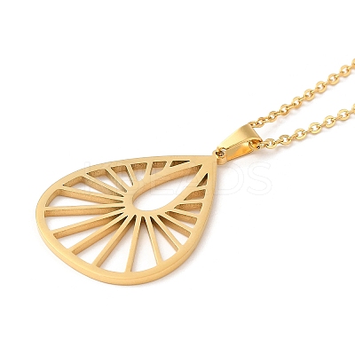 304 Stainless Steel Pendant Necklaces NJEW-P283-03G-1