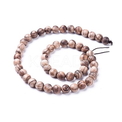Natural Wood Beads Strands X-WOOD-F008-06-C-1