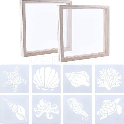 1 Set Marine Organism Theme Plastic Drawing Painting Stencils Templates DIY-FH0003-42-1