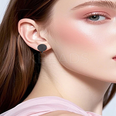 2Pcs 304 Stainless Steel Vortex Cuff Earrings EJEW-LP0009-20EB-1