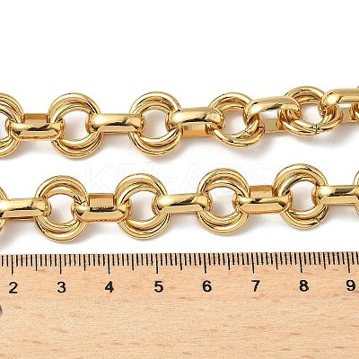 304 Stainless Steel Double Ring Link Chain Necklaces NJEW-S453-02P-A-1