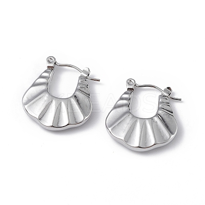 Non-Tarnish 304 Stainless Steel Twist Teardrop Thick Hoop Earrings for Women EJEW-I284-11P-1
