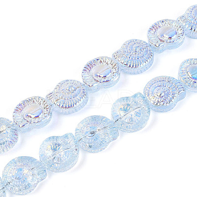 Electroplate Transparent Glass Beads Strands EGLA-S190-05H-1