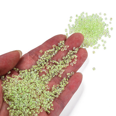 Glow in the Dark Luminous Transparent 8/0 Glass Seed Beads SEED-YWC0001-01I-1