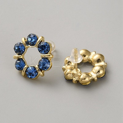Wreath Alloy Rhinestone Pendant Necklace & Stud Earring Sets SJEW-WH0009-08B-1