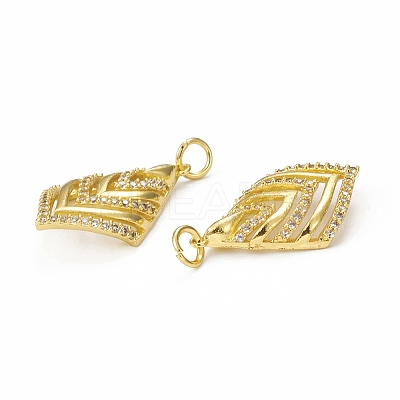 Brass Micro Pave Cubic Zirconia Pendants KK-E068-VB274-1