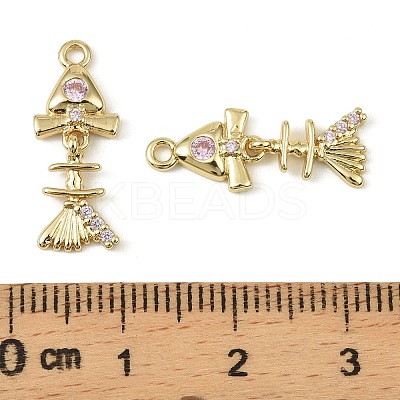 Brass Micro Pave Cubic Zirconia Pendants KK-C107-16G-1