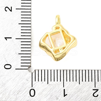 Brass Pave Clear Cubic Zirconia Pendants KK-Z051-01G-03-1
