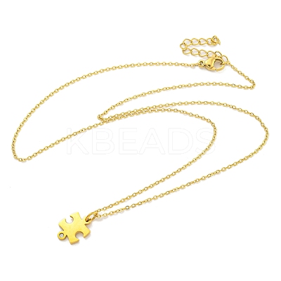304 Stainless Steel Pendant Necklaces NJEW-M099-01E-G-1
