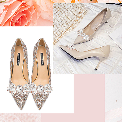 2Pcs Alloy Rhinestone Shoe Decorations AJEW-FG0003-73A-1