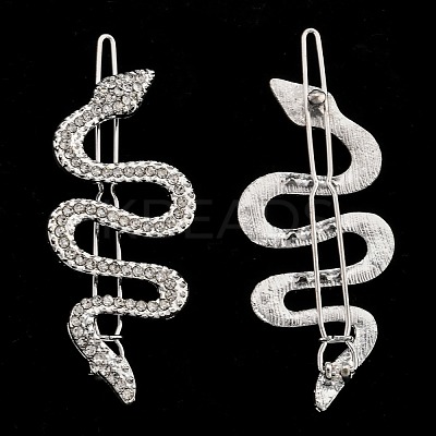 Alloy Rhinestone Hair Barrettes PHAR-B085-02P-1