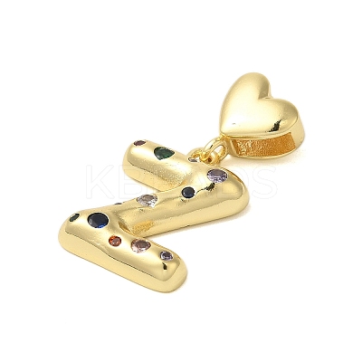 Rack Plating Brass Micro Pave Clear Cubic Zirconia Perdants KK-C067-12G-Z-1
