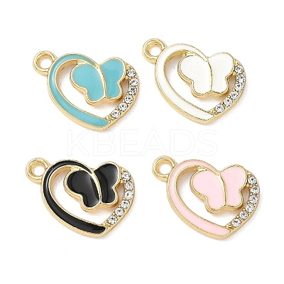 Alloy Enamel and Rhinestone Pendants FIND-C074-14KCG-1
